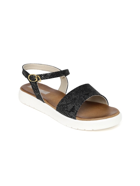 

Bruno Manetti Women Black Textured Flatforms