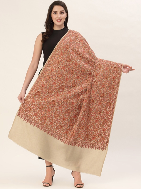 

Pashtush Women Beige Woven Design Shawl