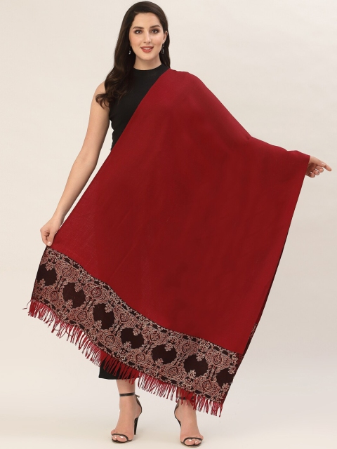 

Pashtush Women Maroon Ethnic Motifs Embroidered Shawl