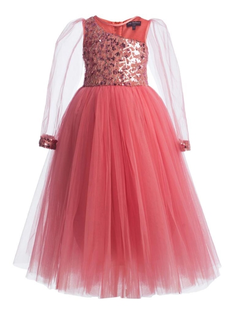 

Toy Balloon kids Girls Rose Embellished Layered Net party wear dress