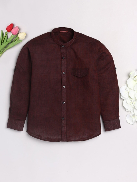 

JBN Creation Boys Regular Fit Maroon Classic Casual Shirt