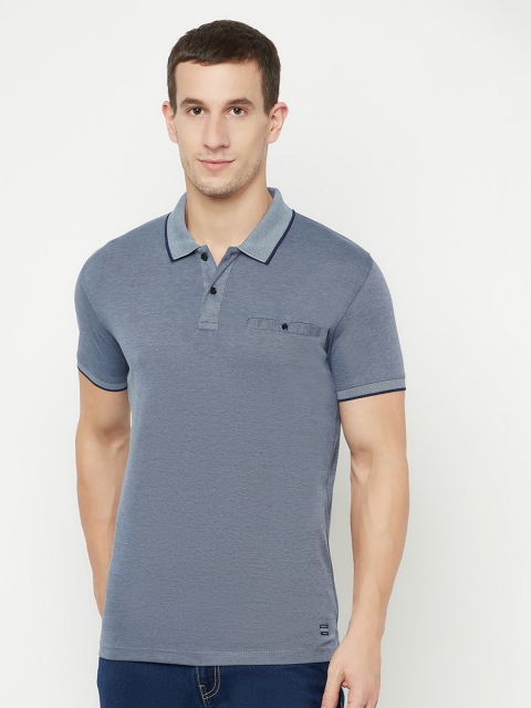 

Octave Men Blue Polo Collar T-shirt