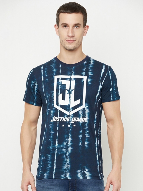 

Octave Men Blue Typography Printed Raw Edge T-shirt