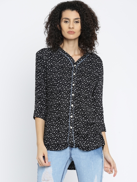 

Deal Jeans Women Black Printed Shirt Style Top