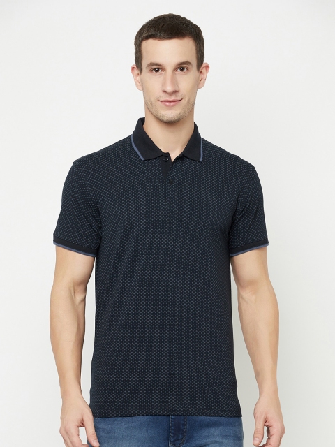 

Octave Men Navy Blue Polo Collar T-shirt