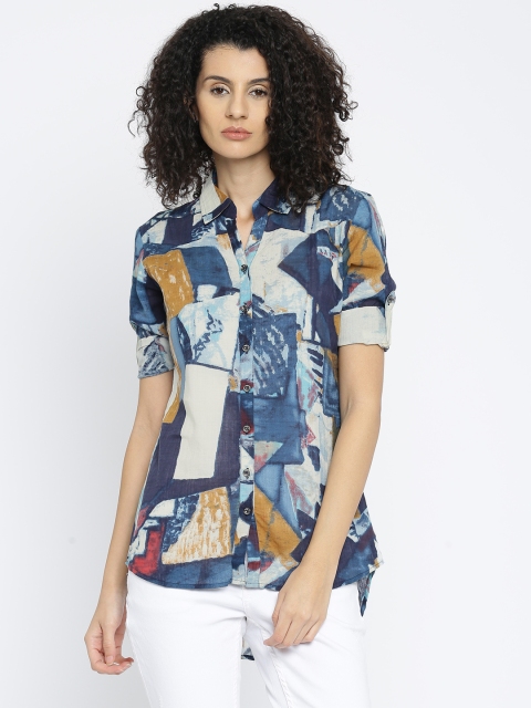 

Deal Jeans Women Navy Printed Shirt, Navy blue
