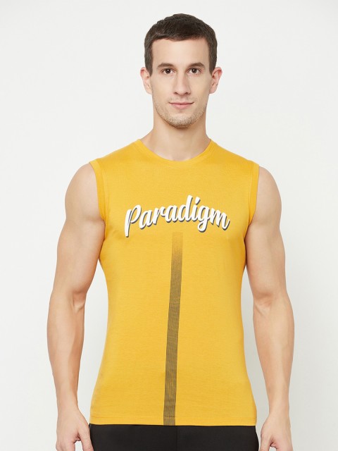 

Octave Men Yellow Typography Printed Cotton T-shirt