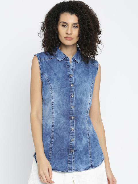 

Deal Jeans Women Blue Comfort Fit Denim Shirt