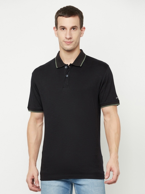 

Octave Men Black Polo Collar T-shirt