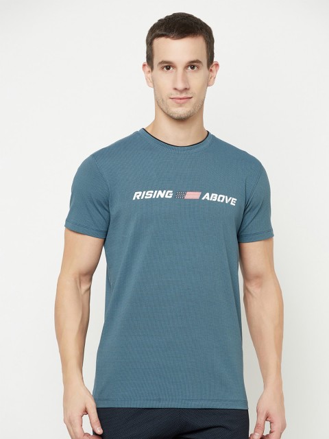 

Octave Men Blue Typography Printed Cotton T-shirt