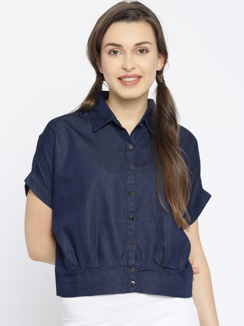 

Deal Jeans Women Blue Solid Casual Shirt