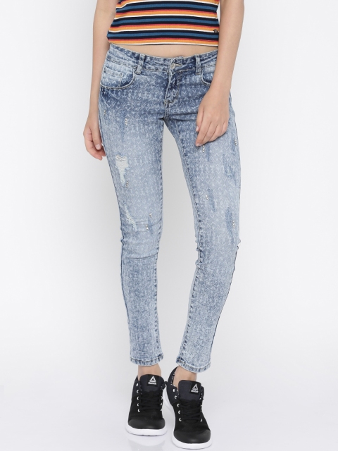 

Deal Jeans Women Blue Printed Skinny Fit Stretchable Jeans