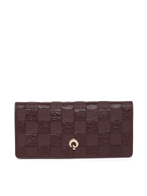 

Holii Women Brown Wwoven Design Leather Zip Around Wallet