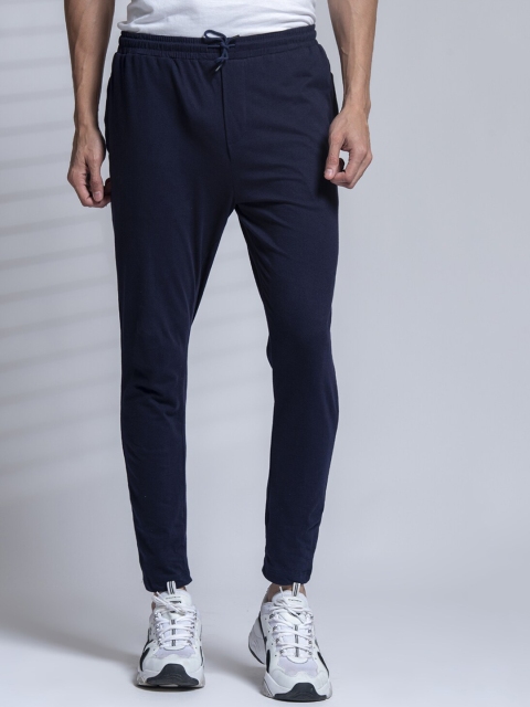 

Tinted Men Navy Blue Solid Cotton Track Pants
