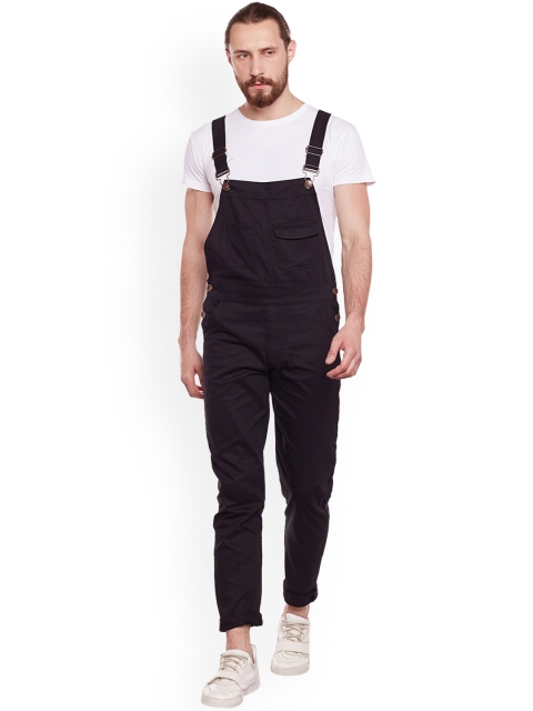 

FUGAZEE Men Black Solid Full Length Dungaree