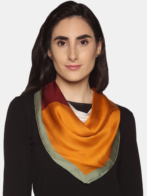 

MECRAAZ Women Cream-Coloured & Brown Printed Scarf