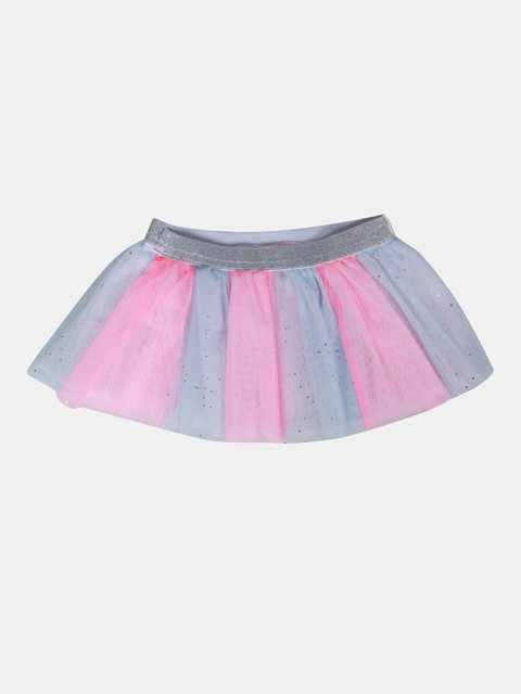 

MANET Infant Girls Blue & Pink Color-Blocked Flared Mini Skirt
