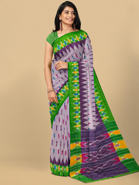 

Kalamandir Lavender & Green Silk Blend Saree