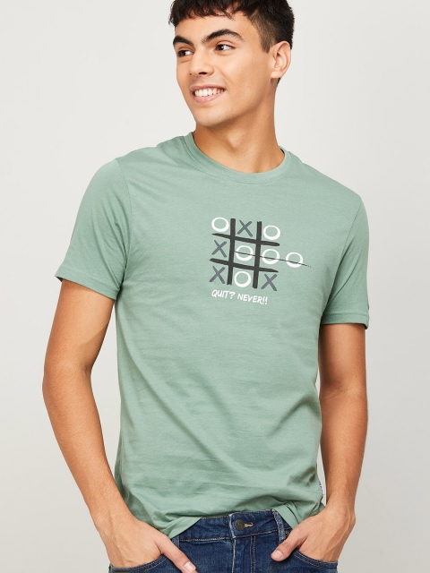 

Fame Forever by Lifestyle Men Green Printed Cotton T-shirt