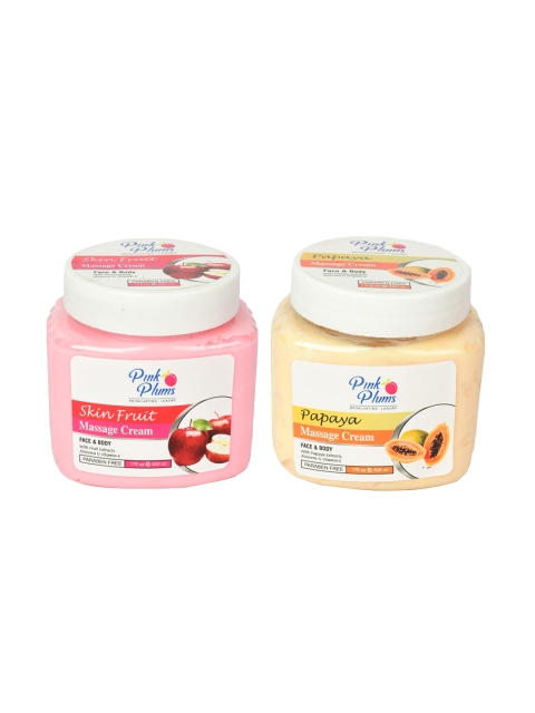 

Pink Plums Paraben Free Papaya & Skin Fruit Massage Cream Combo - 500 ml Each