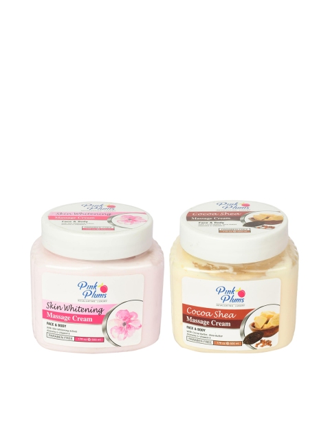 

Pink Plums Paraben Free Cocoa Shea & Skin Whitening Massage Cream Combo - 500 ml Each