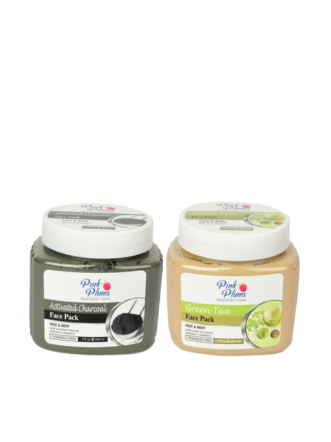 

Pink Plums Set of 2 Activated Charcoal & Green Tea Facial Kit 1L, Multi