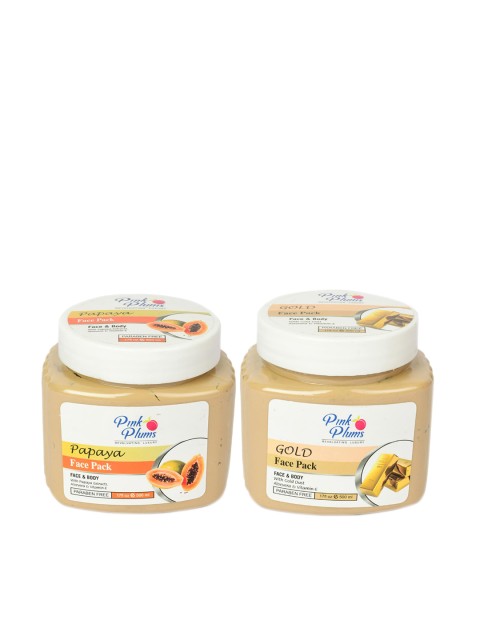 

Pink Plums Set of 2 Face Packs Paraben Free - 500ml Each, Brown