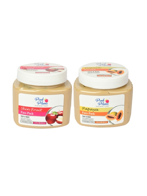 

Pink Plums Paraben Free Skin Fruit & Papaya Face Pack Combo - 500 ml Each, Beige