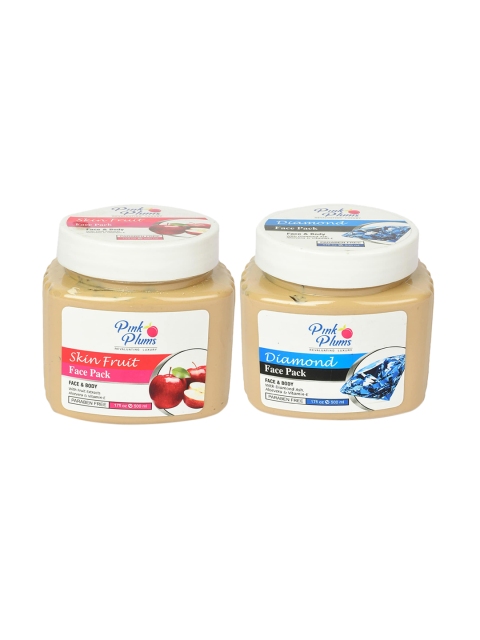

Pink Plums Set of Skin Fruit & Diamond Face Pack - 500 ml each, Red