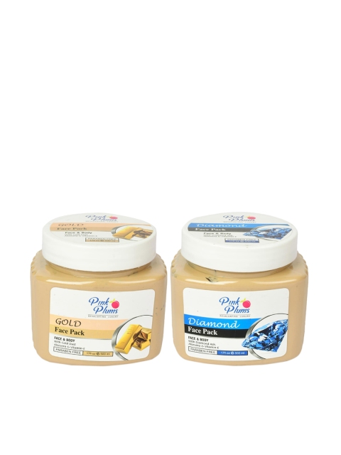 

Pink Plums Set of 2 Beige Diamond & Gold Face & Body Pack