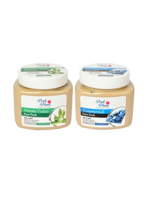 

Pink Plums Set of 2 Paraben Free Diamond & Neem Face Pack, Multi