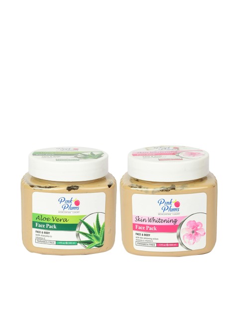 

Pink Plums Pack Of 2 Paraben Free Vitamin E Skin Whitening Face Pack- 500 ml, Mustard