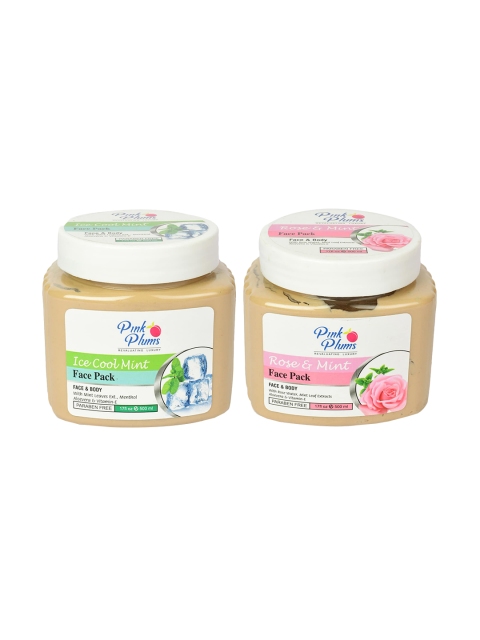 

Pink Plums Pack of 2 Face Packs Paraben Free - 500ml Each, Brown