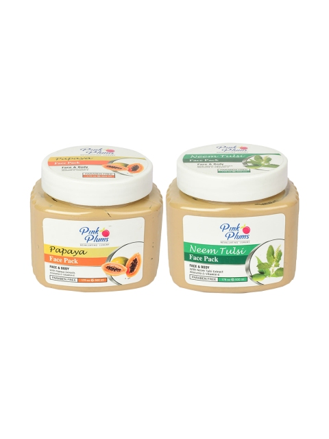 

Pink Plums Set of 2 Biege Papaya & Neem Tulsi Face & Body Face Pack, Beige