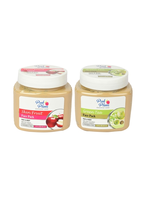 

Pink Plums Set of 2 Paraben Free Skin Fruit & Green Tea Face & Body Face Pack, Multi