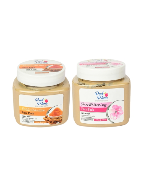 

Pink Plums Pack Of 2 Paraben Free Vitamin E Haldi Chandan Face Pack- 500 ml, Multi