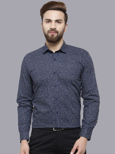 

JAINISH Men Navy Blue Standard Printed Formal Shirt