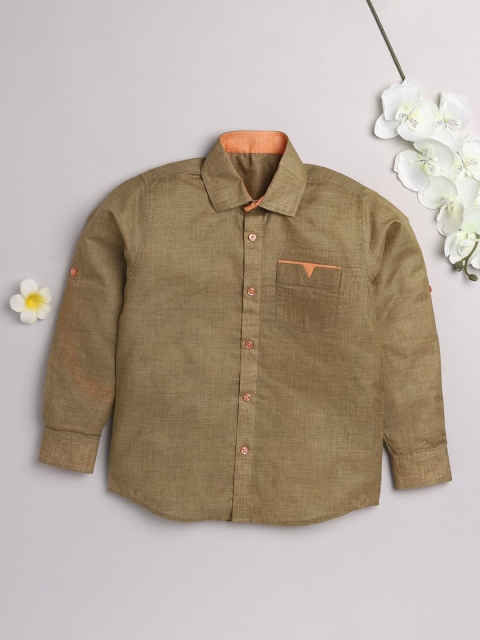 

JBN Creation Boys Olive Green Classic Casual Shirt