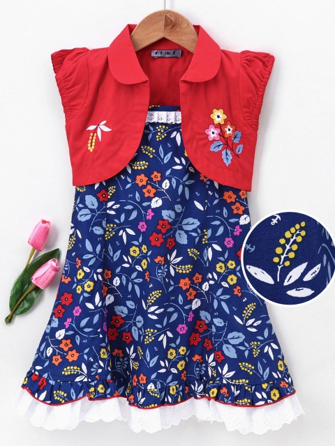 

Enfance Red Floral A-Line Dress