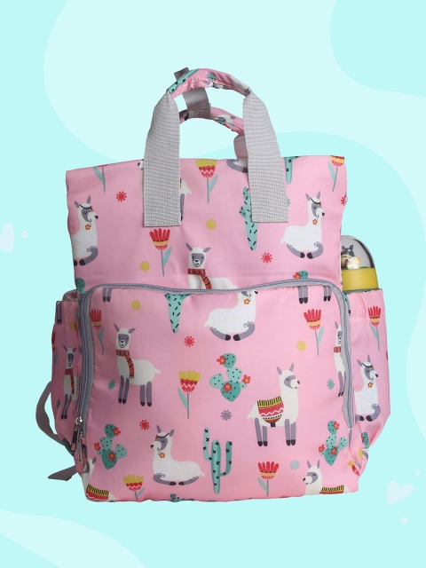 

Baby Moo Pink & Grey Printed Nature Lover Diaper Bag