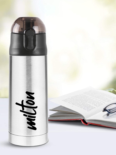 

Milton Silver-Toned & Black Vacuum Flasks Thermosteel Water Bottle 350ML