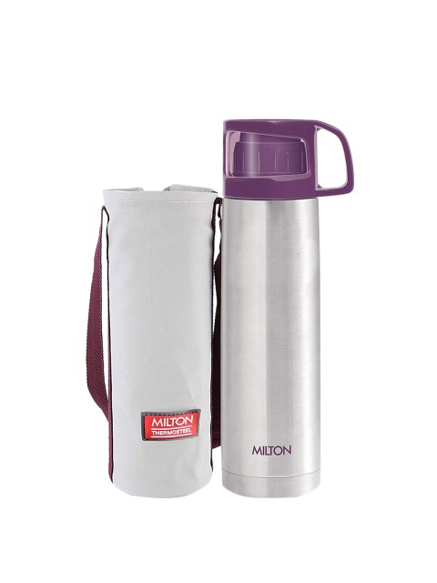 

Milton Silver Toned Thermosteel Bottle With Glassy Drinking Cup Lid 750 ml