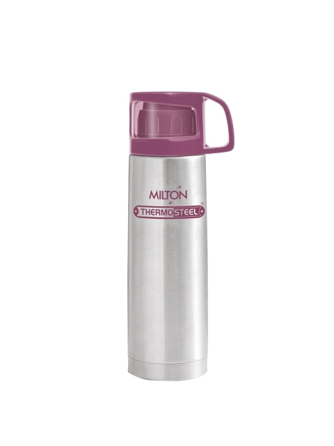 

Milton Pink & Silver-Toned Solid Double Wall Vacuum Insulated Stainless Steel Water Bottle