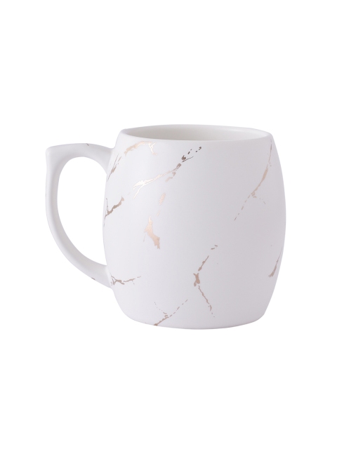 

OddCroft White & Gold-Toned Printed Ceramic Matte Cup