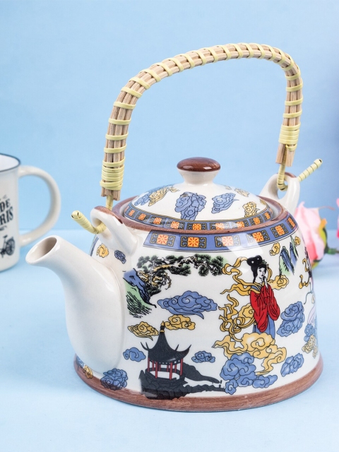 

MARKET99 Multicolour Printed Ceramic Glossy Teapot, Multi