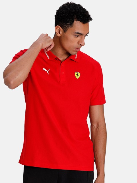 

PUMA Motorsport Men Red Polo Collar T-shirt