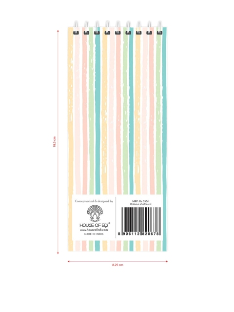 

HOUSE OF EDI Yellow & Pink Striped Notepad, Multi