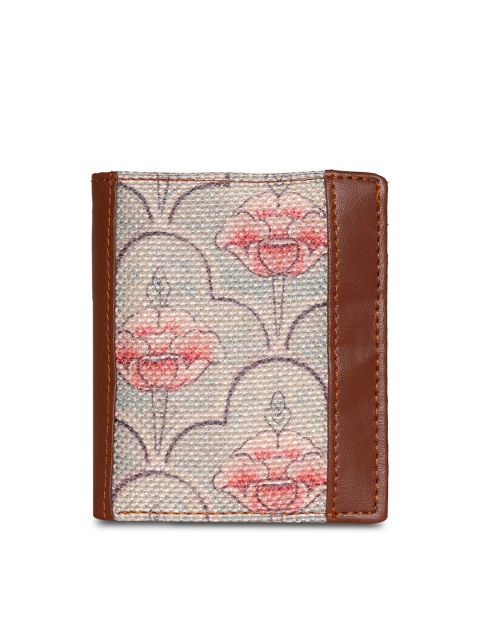

ZOUK Unisex Brown & Grey Textured Two Fold Wallet