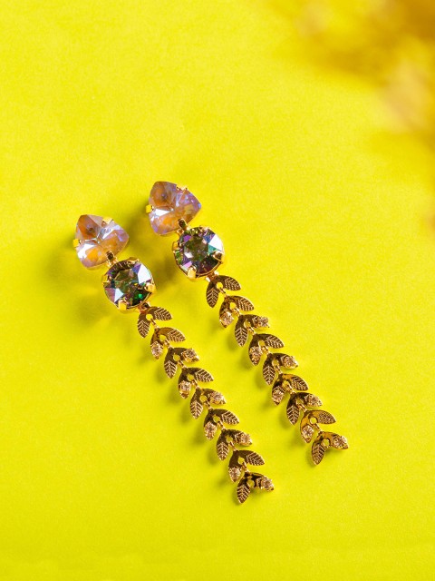 

Ishhaara Rose Gold Crystal Trail Earrings