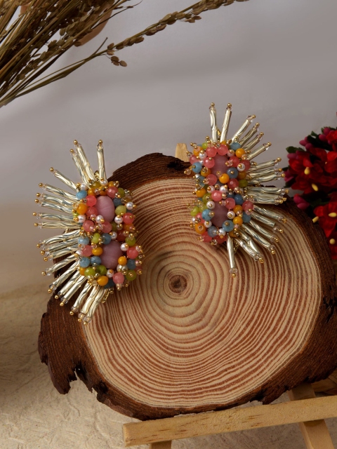 

D'oro Multicoloured Contemporary Drop Earrings, Multi